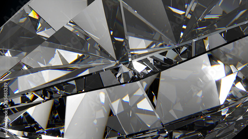 Slowly rotating diamond, beautiful background. 3d illustration