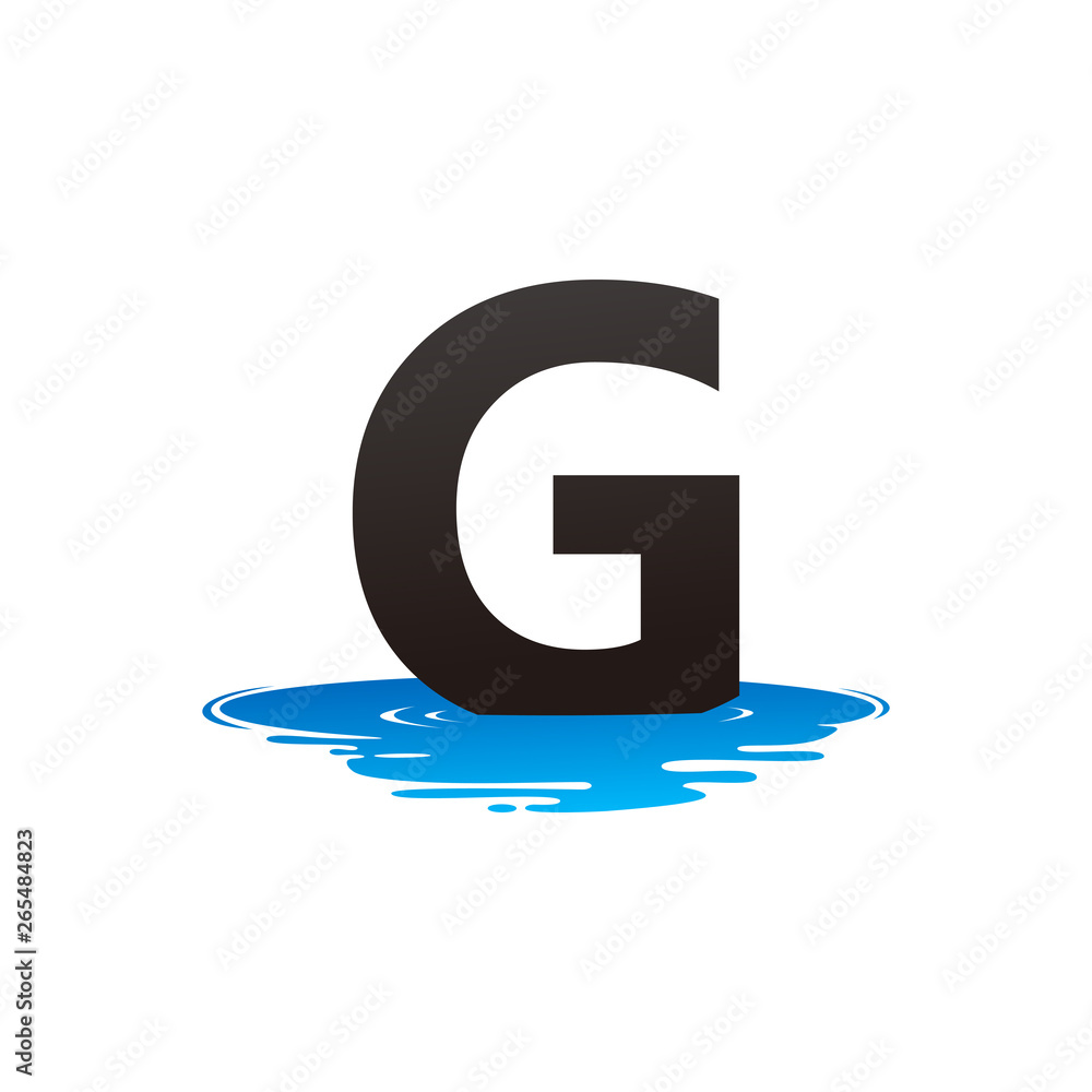 Fototapeta premium Letter G and Puddle Water Logo Template Design Vector, Emblem, Design Concept, Creative Symbol, Icon