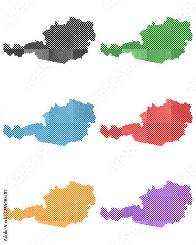 Karten von Österreich auf einfachem Kreuzstich