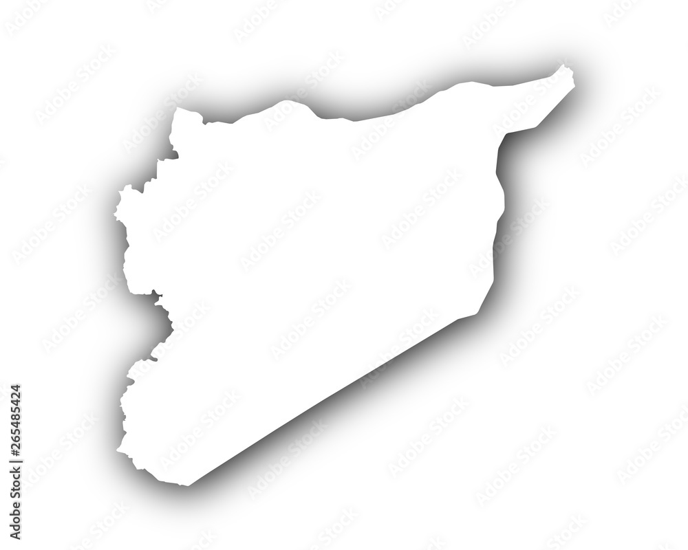Karte von Syrien mit Schatten