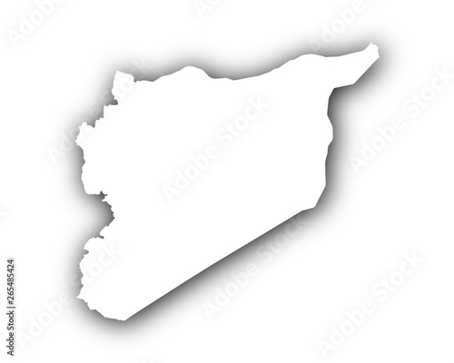 Karte von Syrien mit Schatten