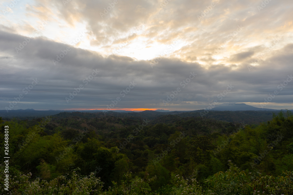 sunset over the mountains