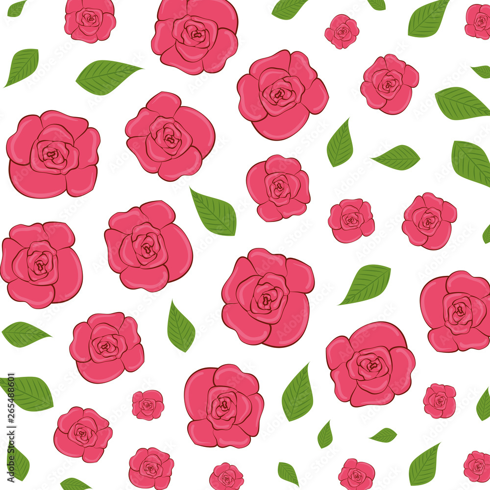 beautiful roses with leafs pattern background beautiful roses with leafs pattern background