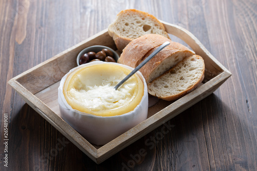 typical portuguese cheese with bread and olives