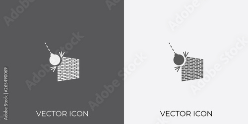 Light & Dark Gray Icon of Wreck Ball For Mobile, Software & App.. Eps. 10.