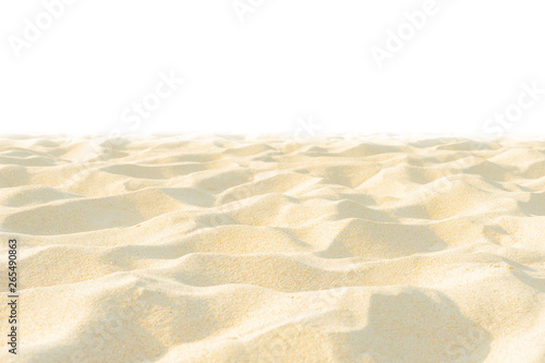 Fine beach sand in the summer sun on white background