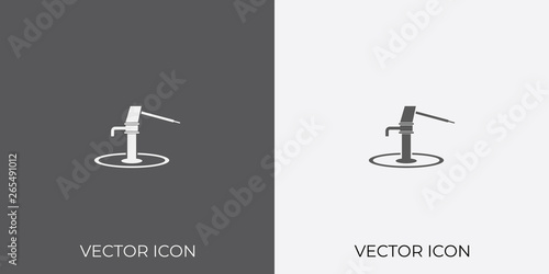 Light & Dark Gray Icon of Water Hand Pump For Mobile, Software & App.. Eps. 10.