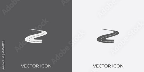 Light & Dark Gray Icon of Road For Mobile, Software & App.. Eps. 10.