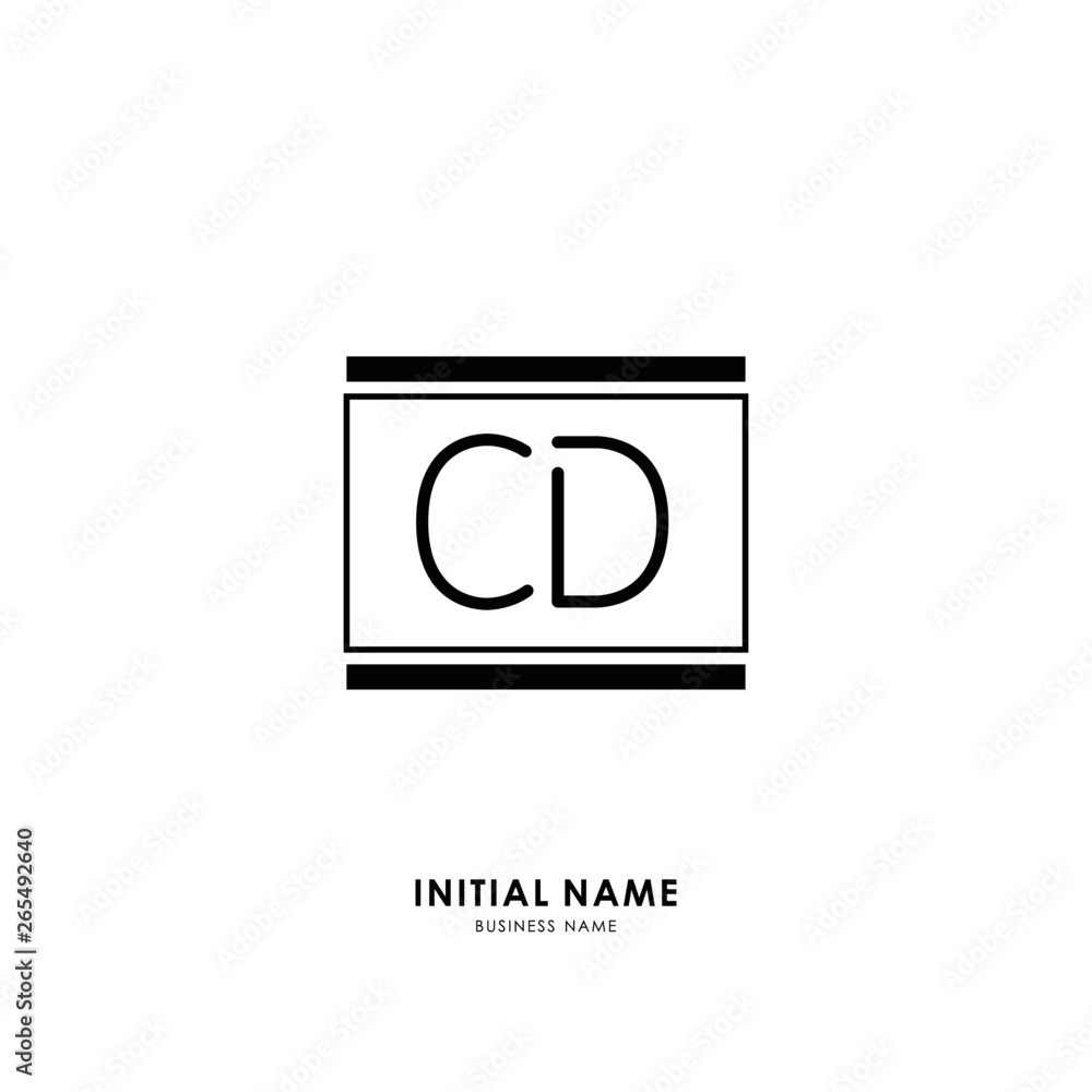 C D CD Initial logo letter with minimalist concept. Vector with scandinavian style logo.
