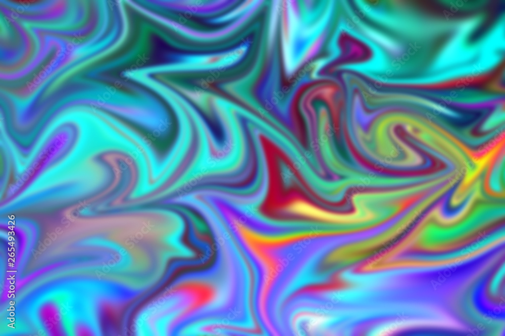 Abstract holographic background in the style of the 80s. Modern design for vaporwave. Neon colors. Iridescent hologram texture.