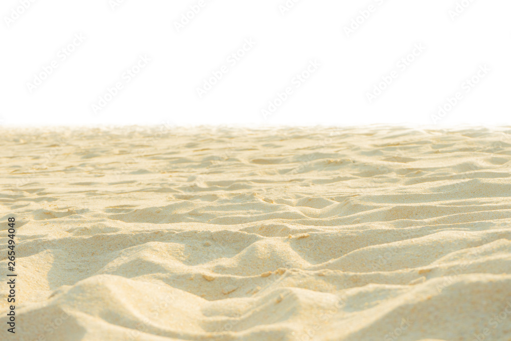 Fototapeta premium Fine beach sand in the summer sun on white screen