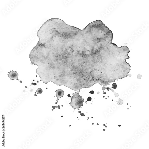 Abstract watercolor grayscale background. Vector illustration. Grunge texture for cards and flyers design.