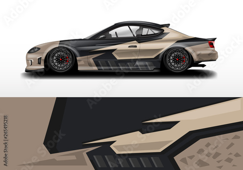 Car wrap graphic vector. Abstract stripe racing background kit designs for wrap vehicle  race car  rally  adventure and livery