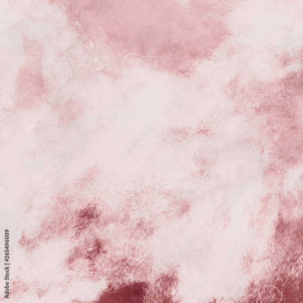 Fototapeta premium Red ink and watercolor texture on white paper background. Paint leaks and ombre effects. Hand painted abstract image.