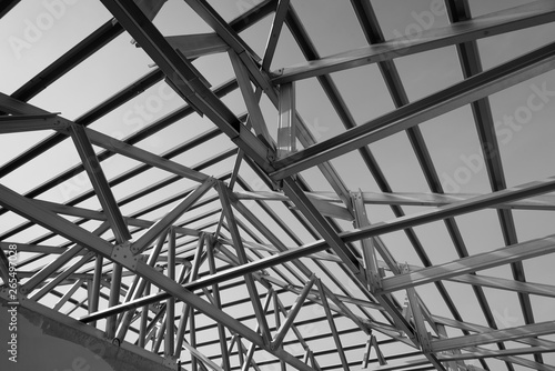 Structure of steel roof frame.