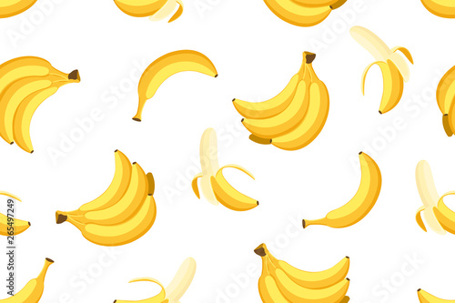 Seamless pattern of bananas on white background -  Vector illustration