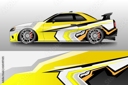 Car wrap graphic vector. Abstract stripe racing background kit designs for wrap vehicle  race car  rally  adventure and livery