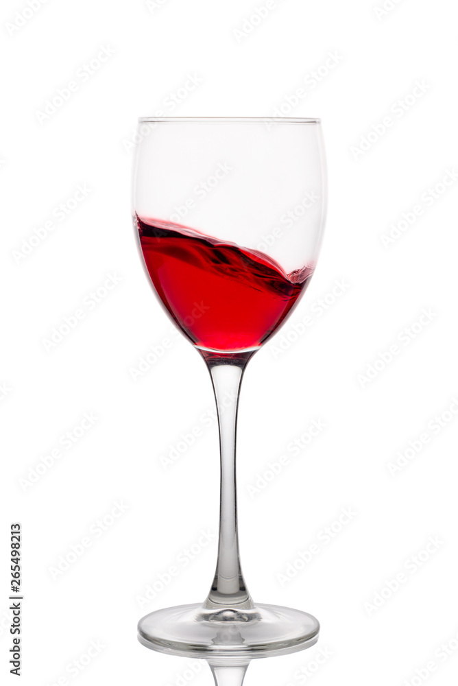 Glass of red wine. Isolated on white background.