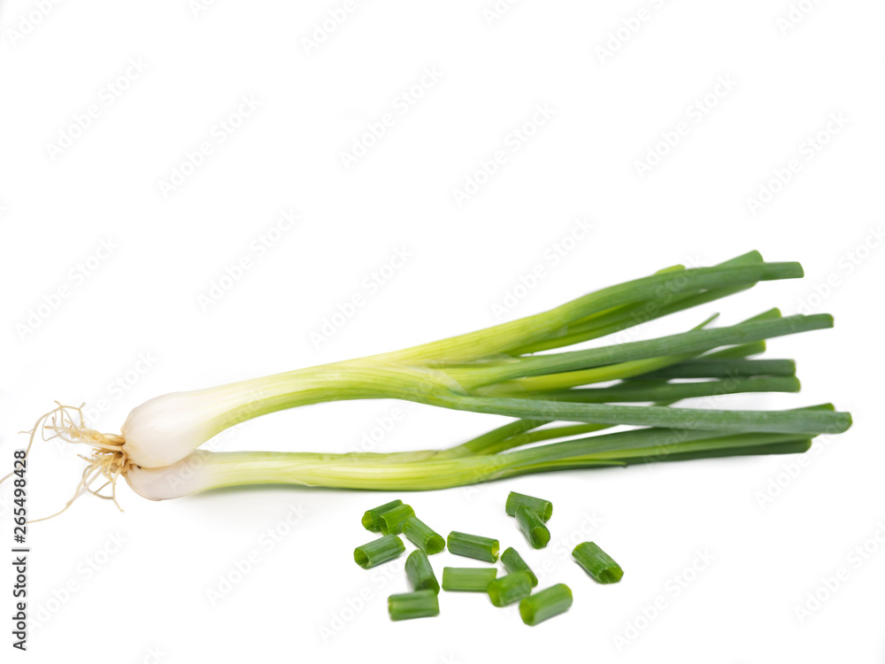 Obraz premium spring onion isolated on white background.