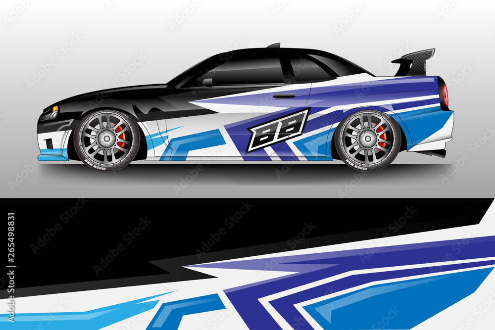 Car wrap design abstract strip and background for Car wrap and vinyl sticker