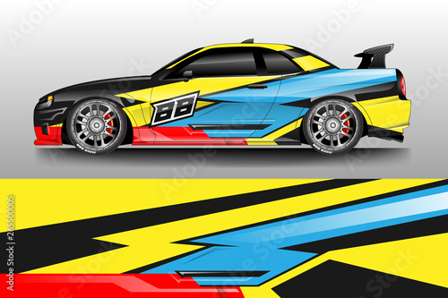 Car wrap design abstract strip and background for Car wrap and vinyl sticker © Alleuy