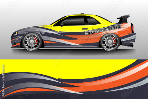 Car wrap design abstract strip and background for Car wrap and vinyl sticker