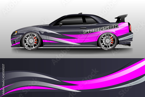 Car wrap design abstract strip and background for Car wrap and vinyl sticker