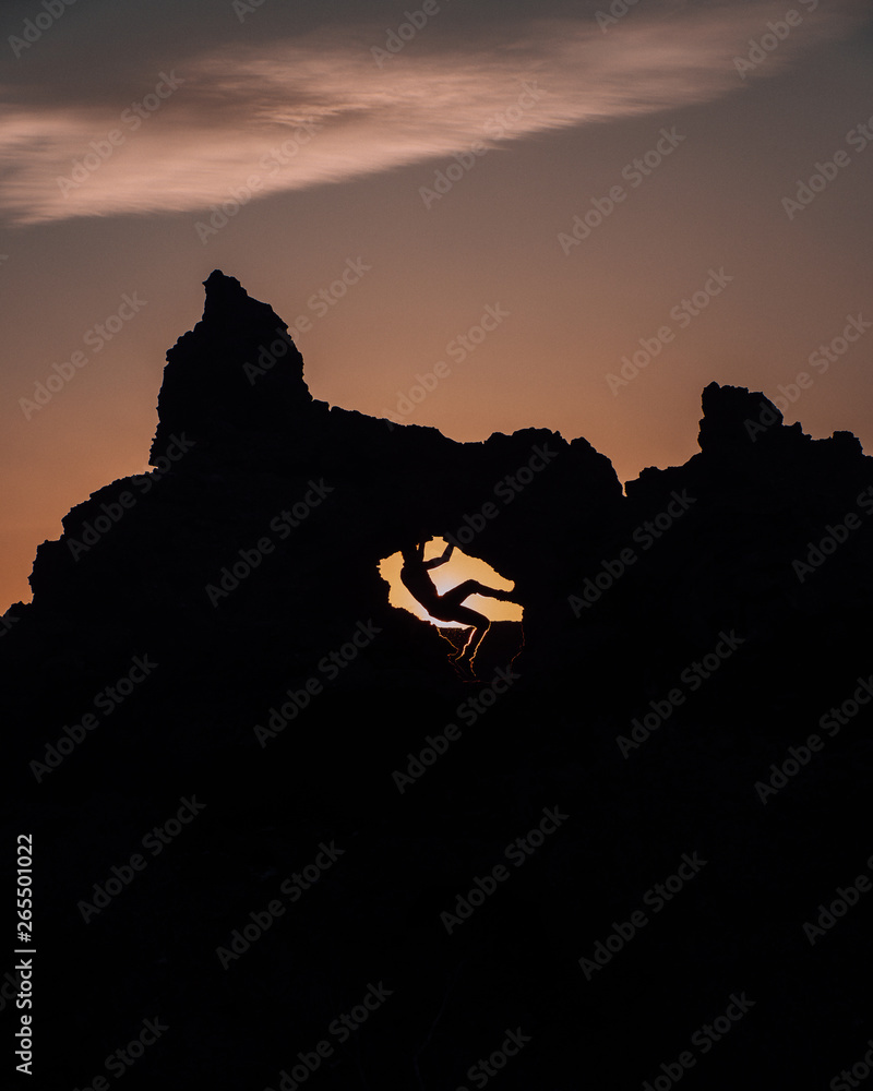 Climbing at sunset by Dimmuborgir