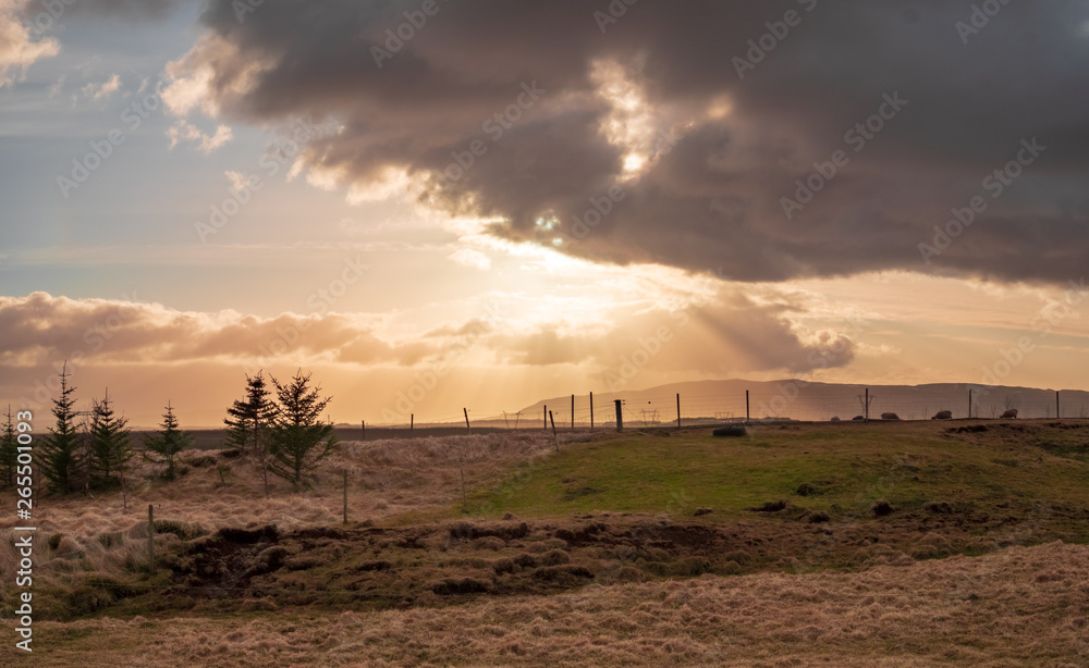 Iceland Panorama Landscape during Spring with awesome Cloud architecture