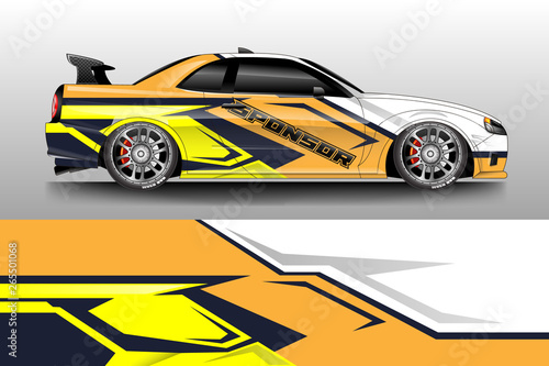 Car wrap livery decal vector   supercar  rally  drift . Graphic abstract stripe racing background . Eps 10 