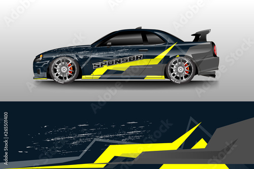 Car wrap livery decal vector   supercar  rally  drift . Graphic abstract stripe racing background . Eps 10 