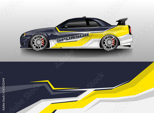 Car wrap livery decal vector   supercar  rally  drift . Graphic abstract stripe racing background . Eps 10 