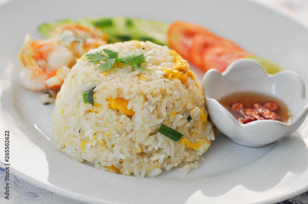 stir-fried rice with shrimp and vegetable stir-fried rice with shrimp and vegetable