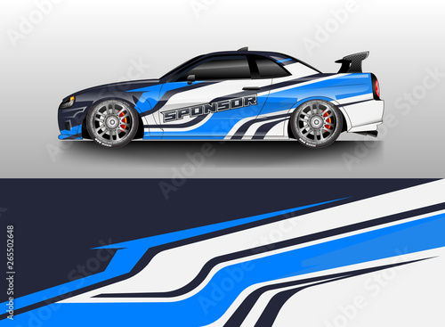 Car wrap livery decal vector   supercar  rally  drift . Graphic abstract stripe racing background . Eps 10 