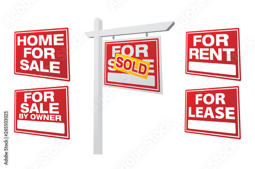 Set of Right Facing Vector Real Estate Signs - Build Your Own
