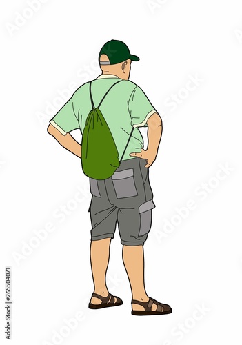 Man back with a bag