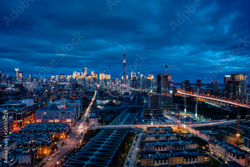 Wallpaper Mural City Skyline at Night of downtown modern Toronto city architecture Torontodigital.ca