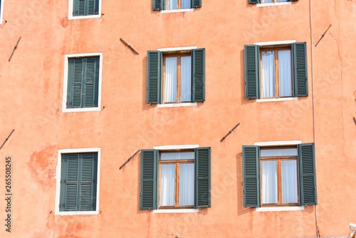 Facade of Italian Windows at Venice City © panithi33
