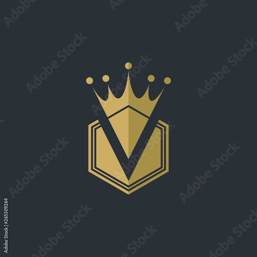 V Royal Crown Logo - Vector logo template