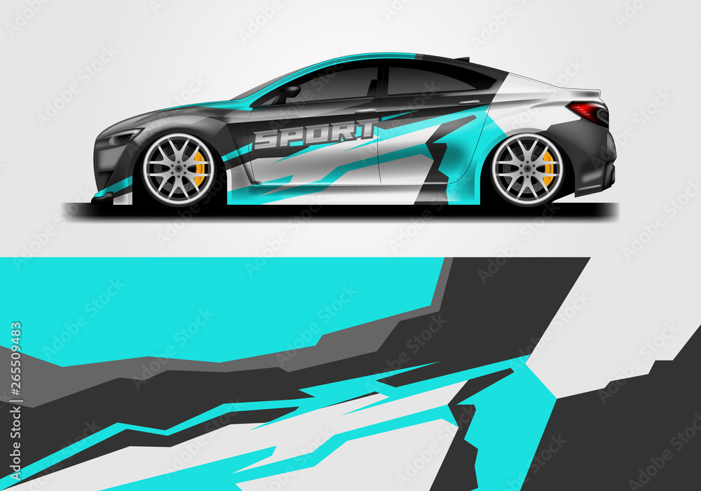Sticker car design vector. Graphic abstract background designs for vehicle, race car, rally, livery Sticker car design vector. Graphic abstract background designs for vehicle, race car, rally, livery