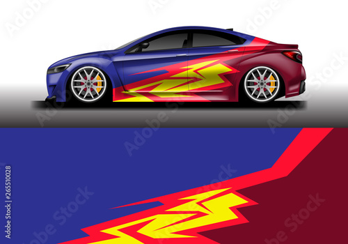 Sticker car design vector. Graphic abstract background designs for vehicle  race car  rally  livery 