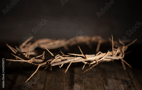 Fotografie, Obraz Jesus Crown of Thorn in a Dark Moody Environment