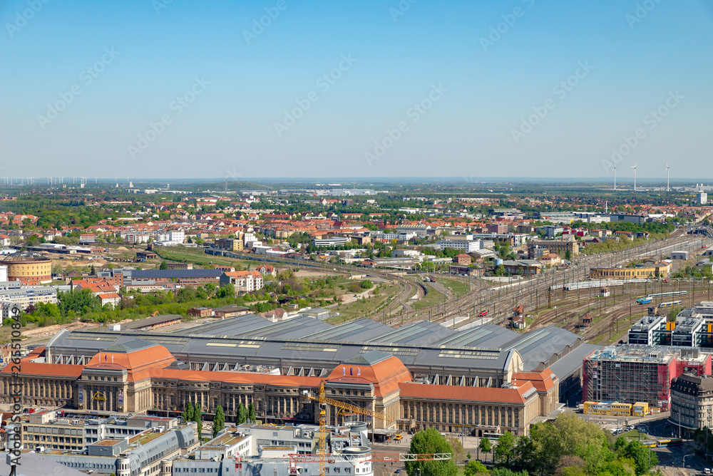 Leipzig, Hauptbahnhof, Luftnahme