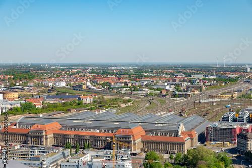 Leipzig, Hauptbahnhof, Luftnahme photo