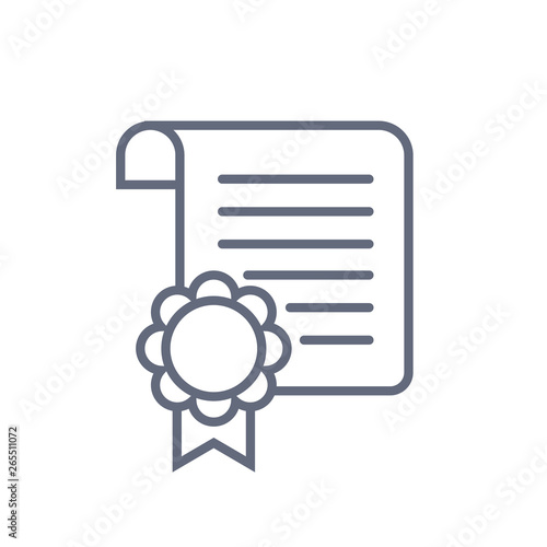 Certificate linear icon. Quality certificate. Thin line illustration. Award. License. Contour symbol.