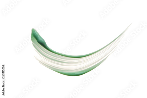 Cosmetic green cream isolated on white background