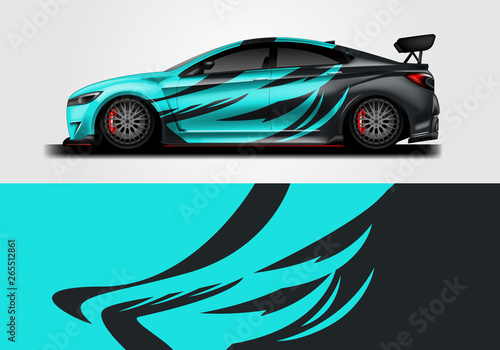 Sticker car design vector. Graphic abstract background designs for vehicle  race car  rally  livery 