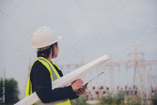 Asian engineer working at power plant,Thailand people photo