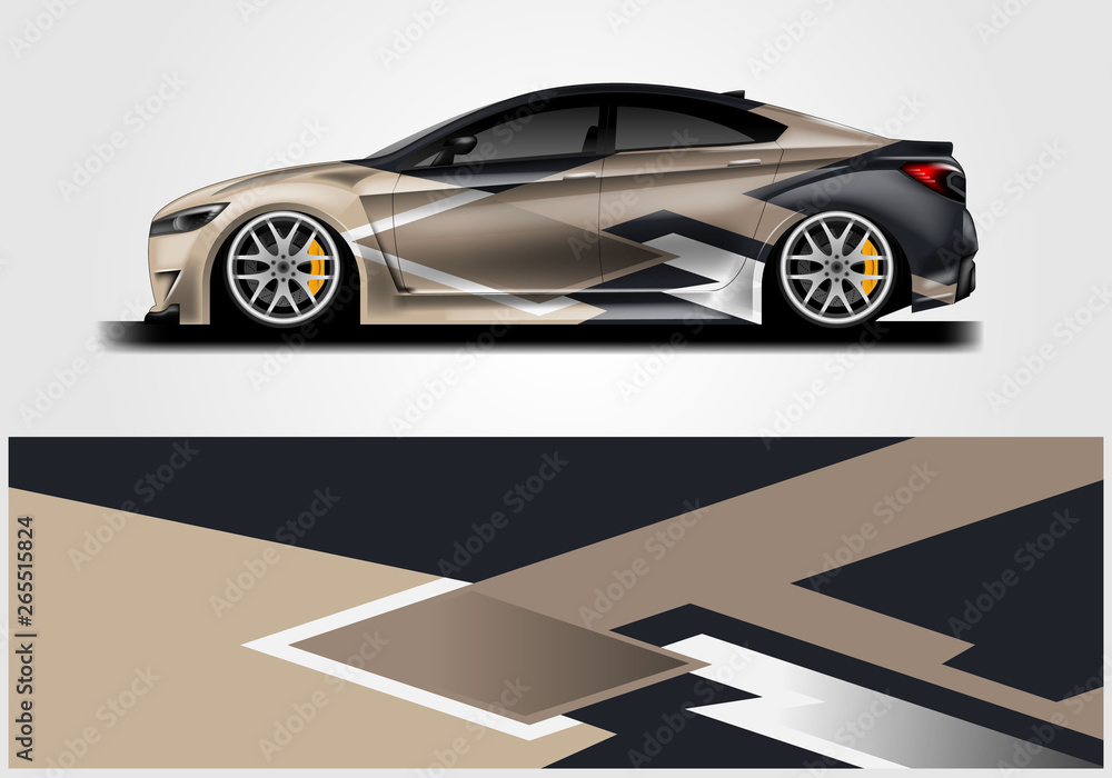 Car wrap decal rally design vector. Graphic abstract background designs for vehicle Car wrap decal rally design vector. Graphic abstract background designs for vehicle