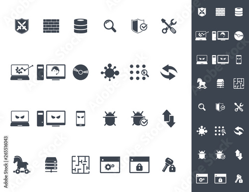 Cyber, Internet Security Icons set